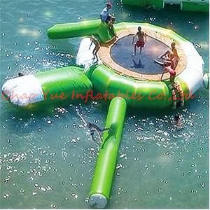 0.9mm PVC Inflatable Water Trampoline Combo with Slide