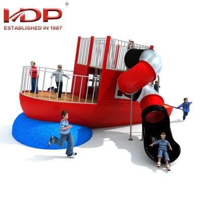 Children Outdoor Playground Wooden Ship Shape Amusement Equipment