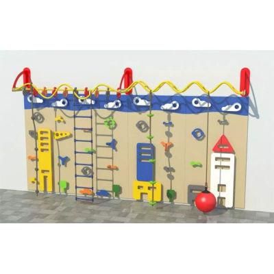 Hot Selling Customized Expand Metal Pipe Rope Net Rock Climbing Wall Panel for Toddlers