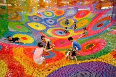 Colorful Playground Enclosure Nylon Play Ground Net Protective Safety Knotless Nylon Net for Children