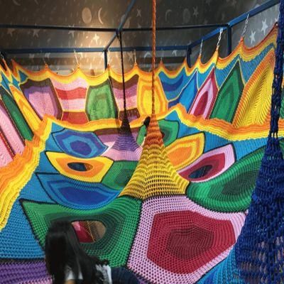 Colorful Indoor Playground Kids Safety Climbing Rainbow Net Tree