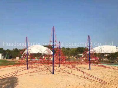Funny Kids Indoor Gym Rope Climbing Nets Children&prime; S Outdoor Playground Good Quality 16mm Nylon Braided Steel Reinforced Rope