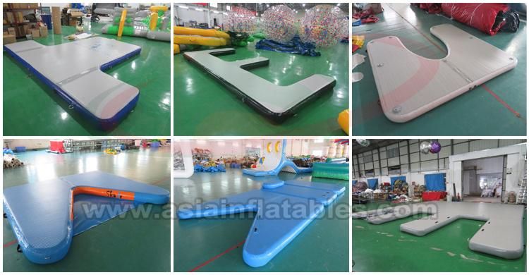 Drop Stitch Material Inflatable Y Shape Floating Platform Dock Inflatable Jet Ski Dock