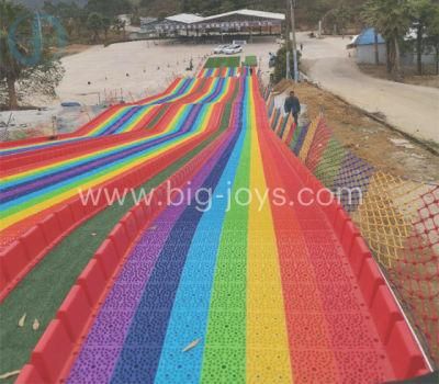 New Amusement Playground Family Game Amusement Park Rainbow Slide Eco-Friendly Plastic Outdoor Rainbow Slide for Kids