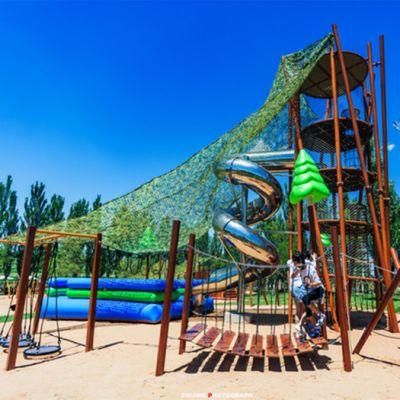 Kids Square Outdoor Park Playground Stainless Steel Slide Equipment