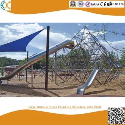 Large Outdoor Steel Climbing Structure with Slide