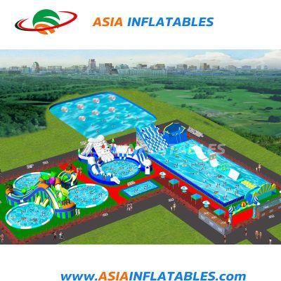 Giant Removable Inflatable Water Park, Inflatable Amusement Park on Land, Water Park Project for Commercial