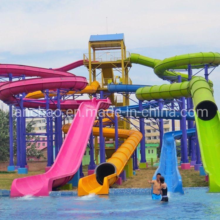 Colorful Fiberglass Spiral Water Slide for Aqua Theme Park