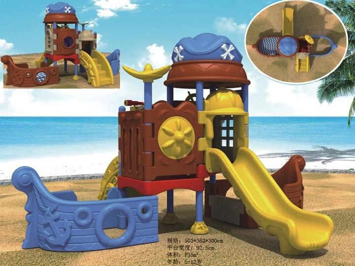 Pirate Boat Design Outdoor Plastic Playground Equipment for Children