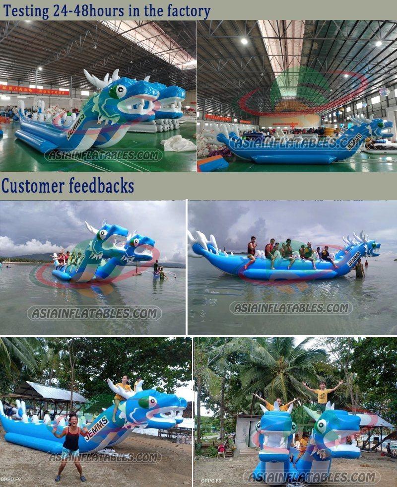 Double Lane Towable Tube Unicorn Banana Boat for Commercial 12 Persons Inflatable Unicorn Boat