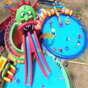 Giant Dragon Water Slide Inflatable Water Park with Swimming Pool