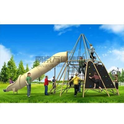 Amusement Park Outdoor Plastic Slide Climbing Rope Children Playground Equipment