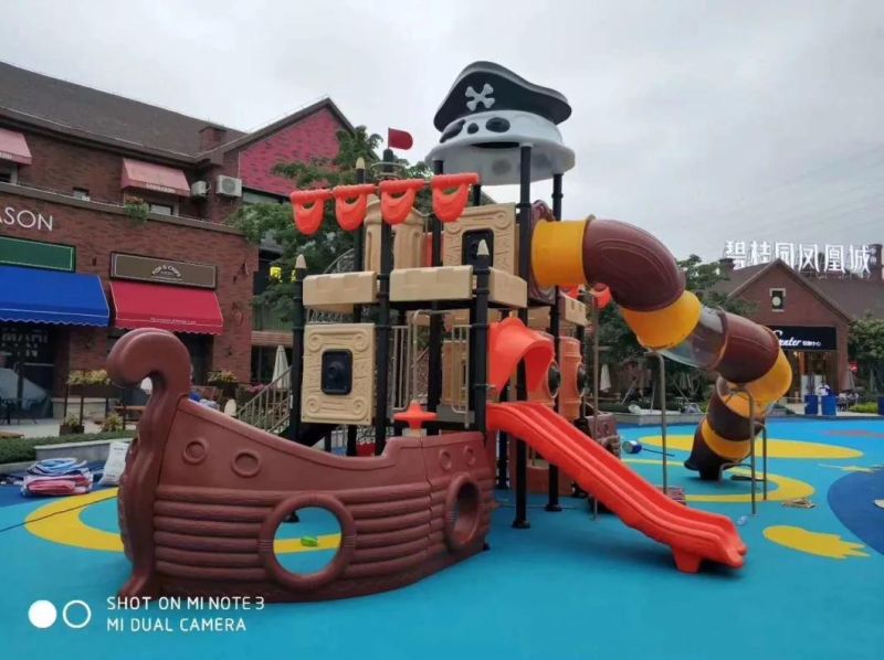 Fashion Style Pirate Ship Large Children Outdoor Playground Slide Equipment for Sale ASTM/TUV/GS/ISO9001 Plastic Slides
