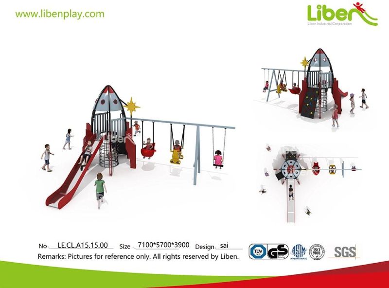 Customized Rocket Outdoor Playground with Swing