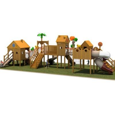 Customized Community Wooden Slide Climbing Outdoor Kids Playground Equipment Ym74