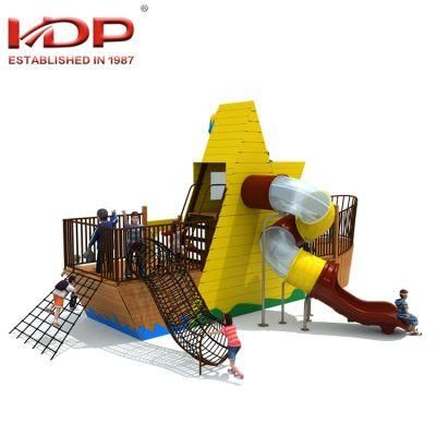 Children Outdoor Playground Wooden Pirate Ship Series Slides Equipment