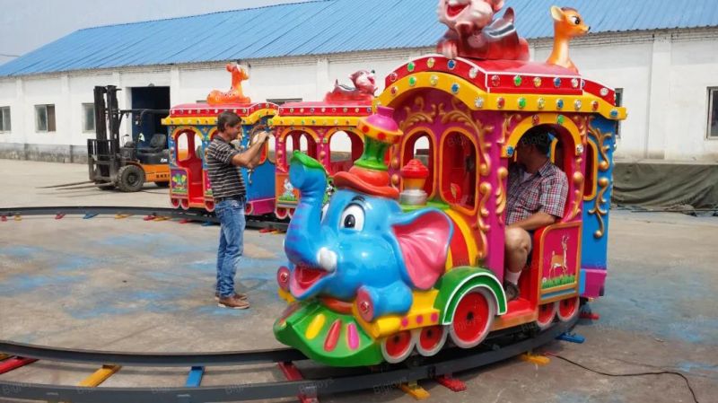 Kids Electric Amusement Train Rides, Luxury Train for Kids/Elephant Electric Track Train for Sale (BJ-ET18)