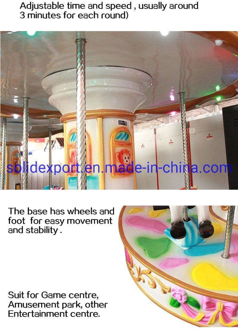 European Style Three Players Amusement Park Mini Carousel Rides