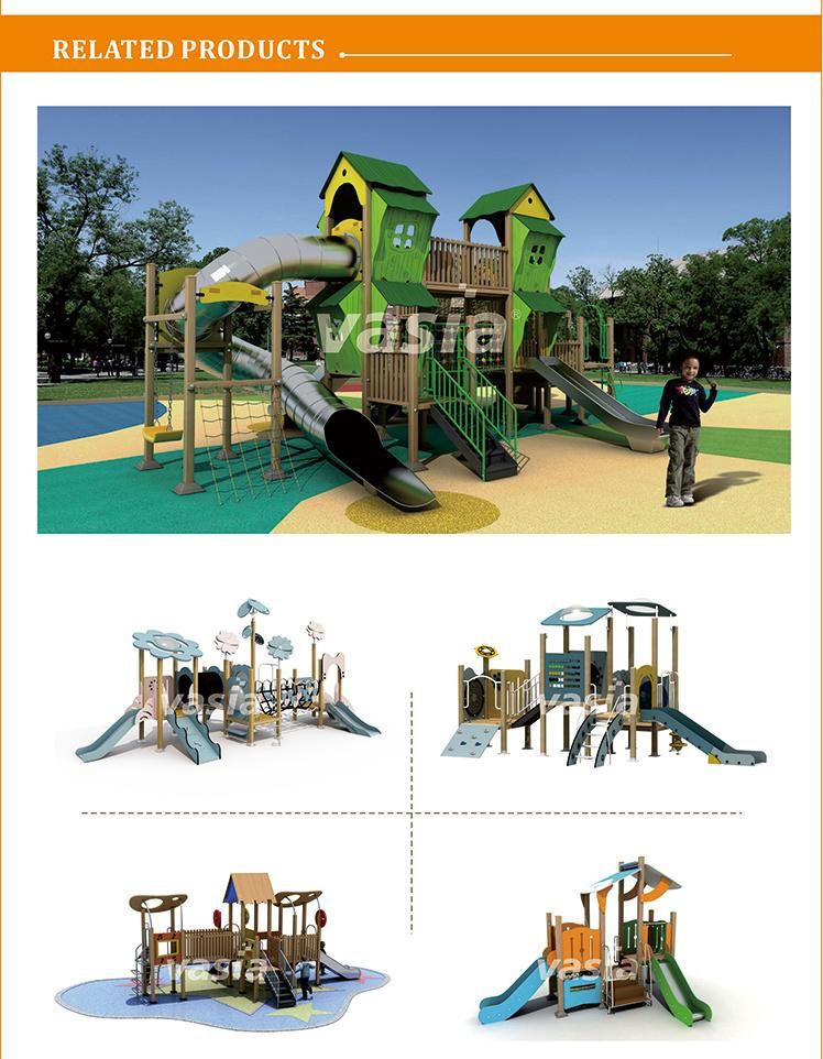 New Model Outdoor Playground Preschool Children Wood Plastic Play Playground Set