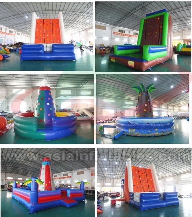 Colorful Kids Games Climbing Mountain Inflatable Rock Climbing Wall for Sale