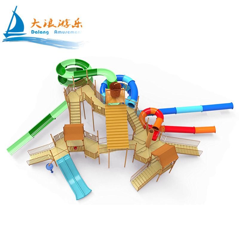 Middle Large Amusement Park Outdoor Water Playground Equipment Maya Style for Sale