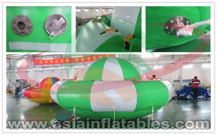 Green Inflatable Disco Boat Towable in Water Play Equipment