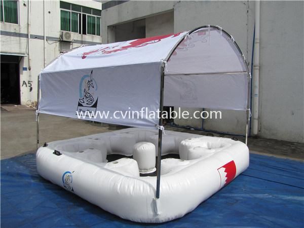 High Quality Inflatable Water Floating Tent Island with Canopy