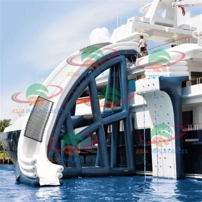 Custom Yacht Slide and Climbing Wall, Inflatable Water Yacht Slide