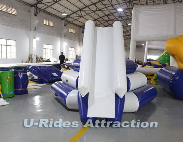 custom made 3 layer water trampoline with slide for water park
