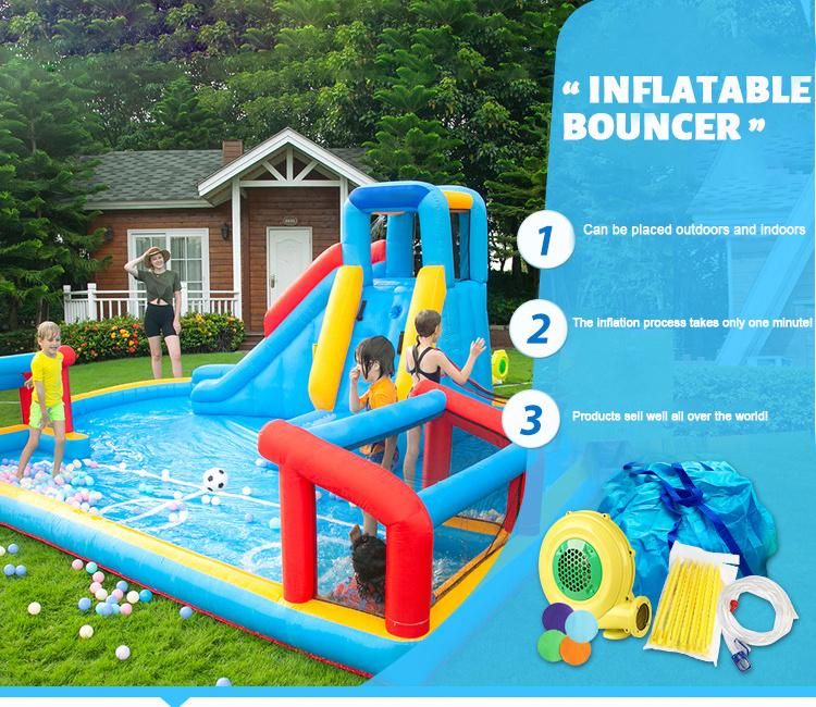 Custom Inflatable Bouncer with Slide Pool for Amusement