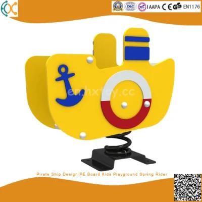 Pirate Ship Design PE Board Kids Playground Spring Rider