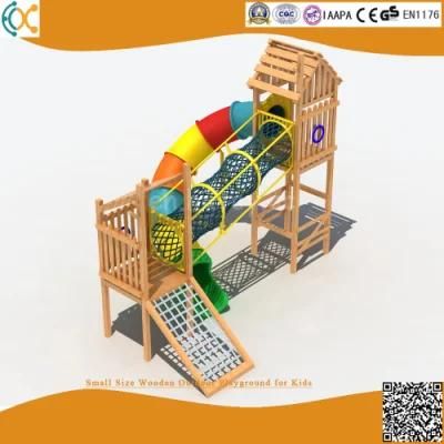 Small Size Kids Wooden Outdoor Playground with Climbing Net