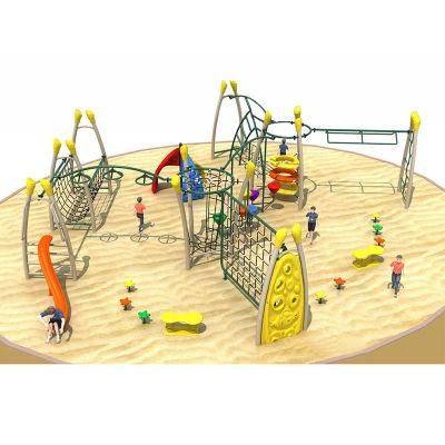 Manufacturer Large Climbing Wall Structure Outdoor Playground Monkey Bar Plastic Slide