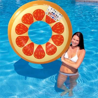 PVC Summer Water Play Equipment Inflatable Orange Fruit Swim Ring