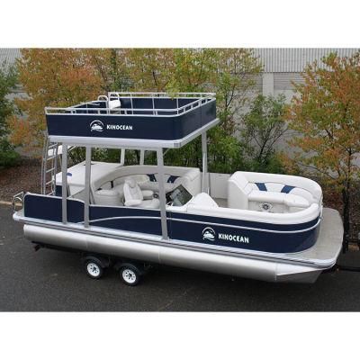 Kinocean 27FT Pontoon Boat Luxury Double Decker with Water Slide