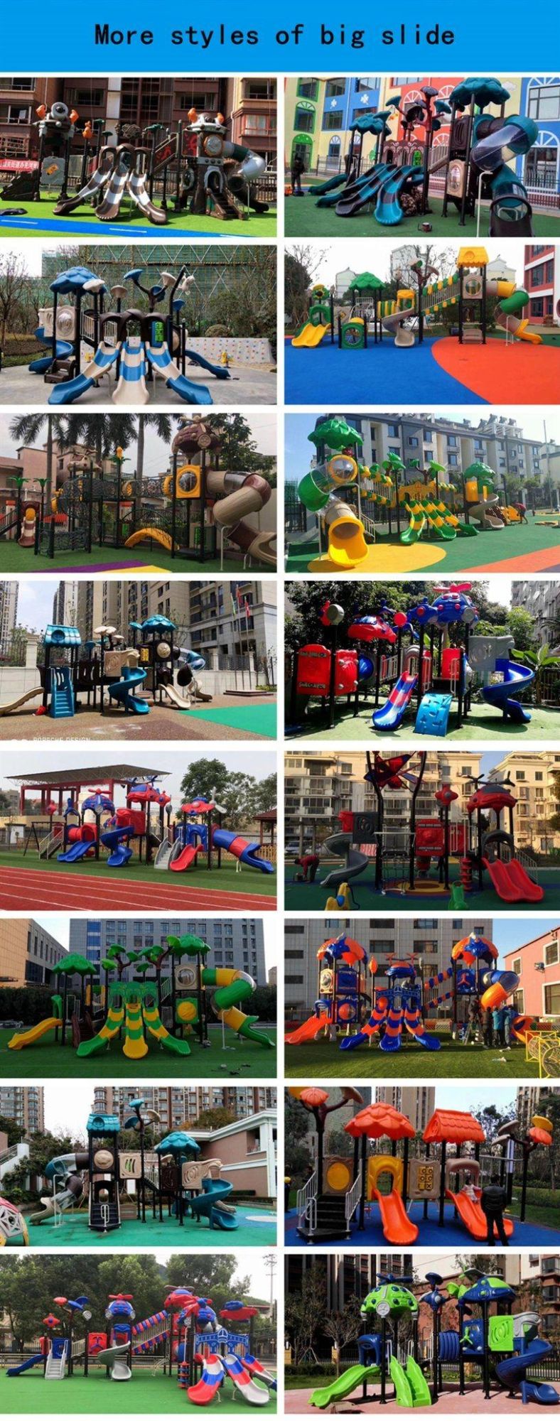 Customized Outdoor Playground Equipment Amusement Park Plastic Slide