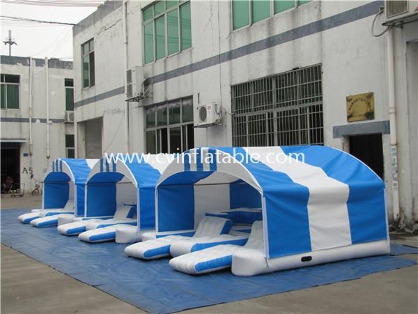 High Quality Inflatable Floating Water Park Island with Tent Mat