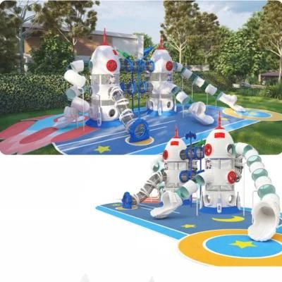 Outdoor Park Kids Playground Equipment Space Series Climbing Slide Yq34