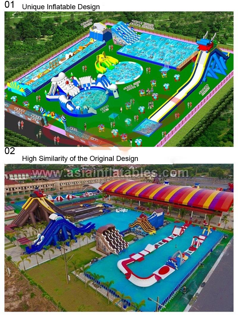 Popular Water Park Equipment Inflatable Land Water Amusement Park for Kids & Adults