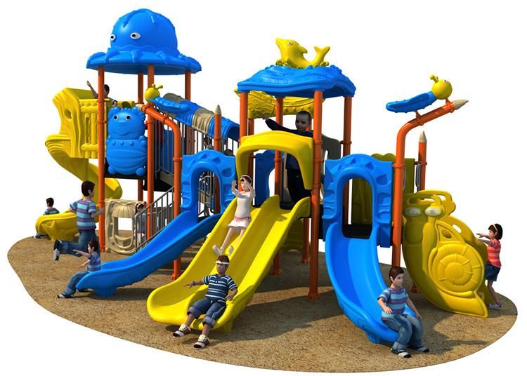 Plastic Slide Type Happy Castle Preschool Kids Outdoor Playground