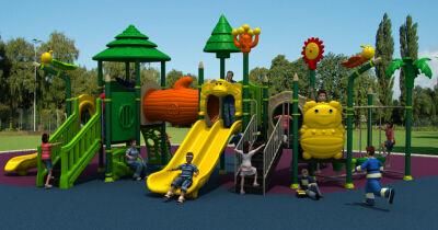 Wood Series Outdoor Playground Plastic Slide