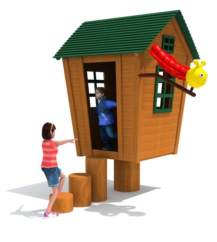 Small Outdoor Amusement Park Children Wooden Play Area Equipment