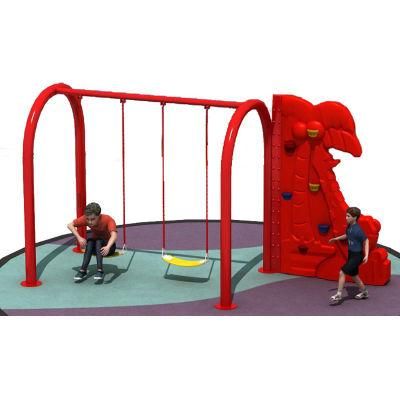 Brands Outdoor Plastic Jungle Gym Rock Climbing Wall with Swing Set