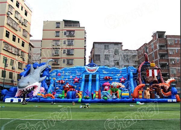 Giant Ocean World Inflatable Playground/Inflatable Obstacle with Slide Chob549
