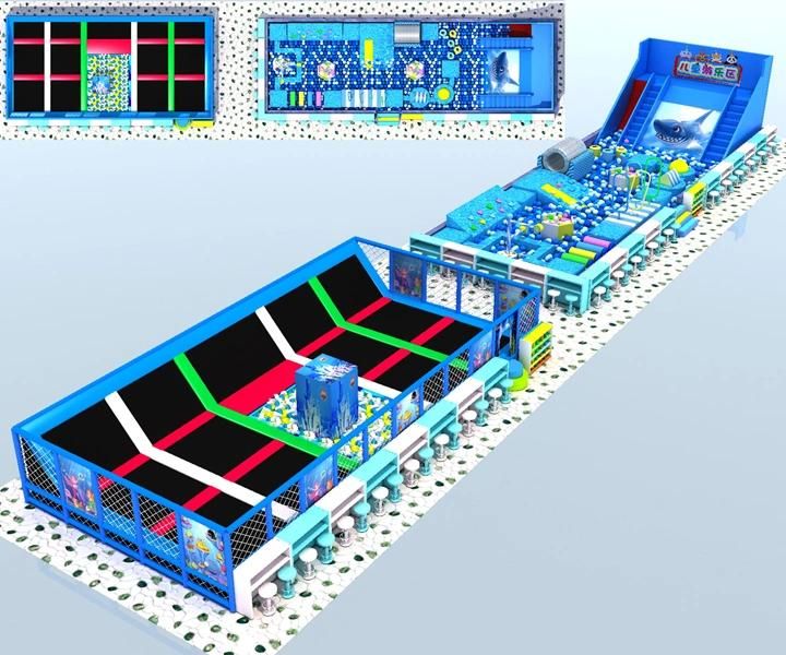 Newest Children Soft Indoor Playground Equipment with Trampoline Park