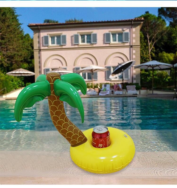 Summer Water Play Equipment Inflatable Swimming Pool Cup Drink Holder Palm Tree Pool Float