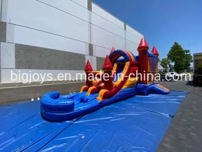 Hot Selling PVC Inflatable Water Slide Commercial Bouncer with Pool