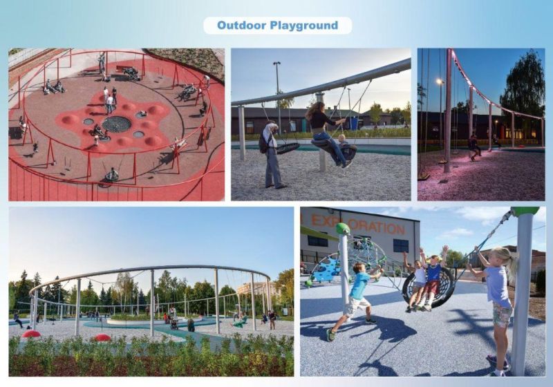 Children Outdoor Playground Galvanized Steel Metal Swing for Amusement Park