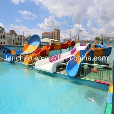 Open Wide Fiberglass Water Slide for Water Play Park