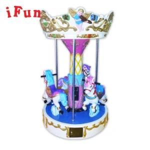 Ifunpark Small Carousel 3 Players Arcade Game Machine Kiddie Rides Kids Game Machine Mini Carousel for Amusement Park